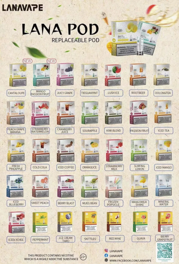 微信图片_20240215220223.png LANA拉納煙彈一代通用 / 3顆入 / 最涼非他莫屬/十送一支隨機主機